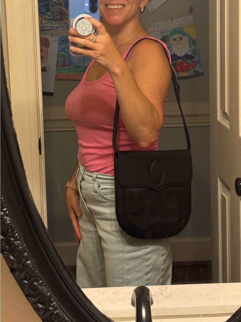 Vintage Yves Saint Laurent Black Leather Shoulder Bag with COA - Picture 4 of 9